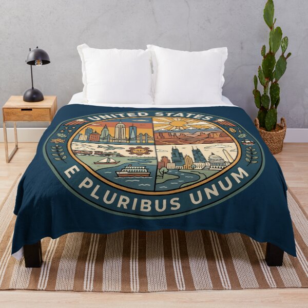 Item preview, United States Landmarks Illustration Travel Art Badge designed and sold by KrisSidDesigns.