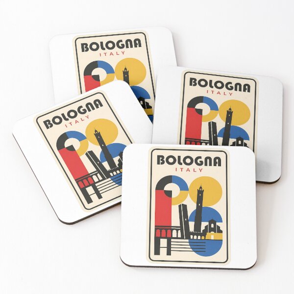Item preview, Vintage Bologna Italy Geometric Bauhaus Travel Poster designed and sold by k3rstman1.