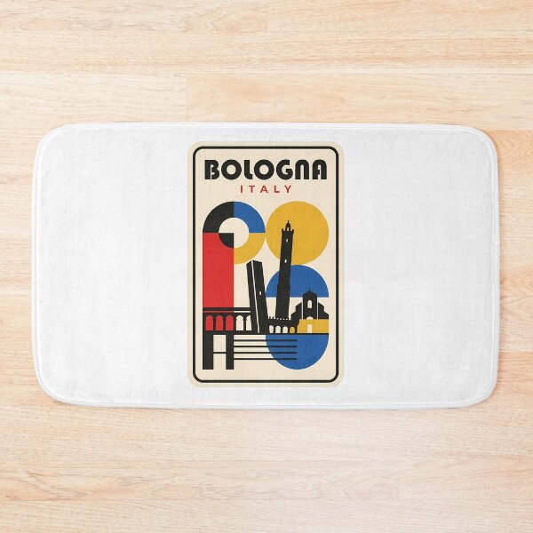 Item preview, Vintage Bologna Italy Geometric Bauhaus Travel Poster designed and sold by k3rstman1.