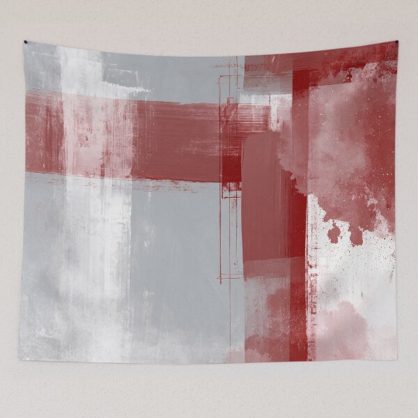 Item preview, Modern Abstract Red Geometric Composition - Textured Red Palette No.19 designed and sold by SlowRegardArt.