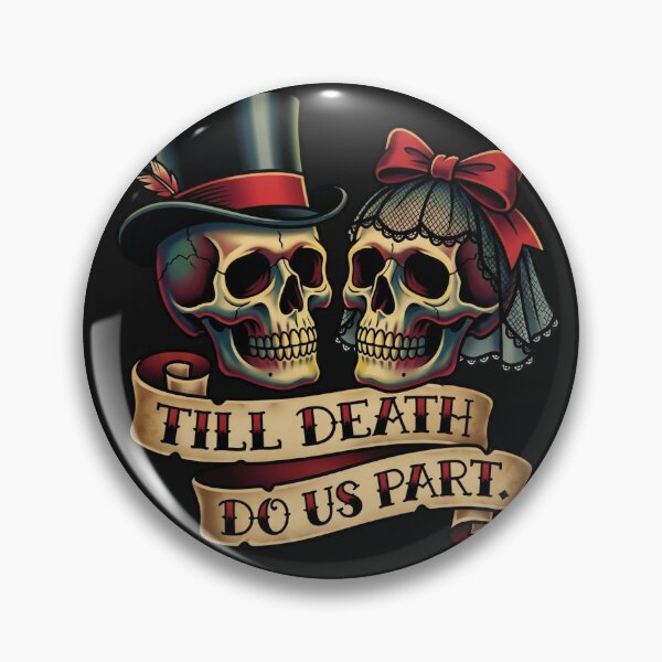 Item preview, Enduring Devotion Skulls Couple Vintage Art designed and sold by Tsugraf Designs.