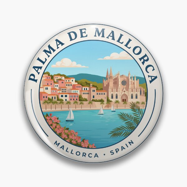 Item preview, Palma de Mallorca Retro Travel Sticker – Mallorca Spain Coastal Illustration designed and sold by pod24.