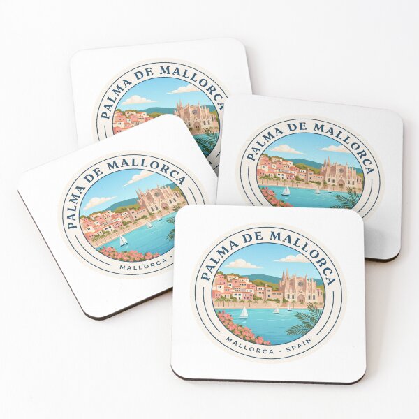 Item preview, Palma de Mallorca Retro Travel Sticker – Mallorca Spain Coastal Illustration designed and sold by pod24.
