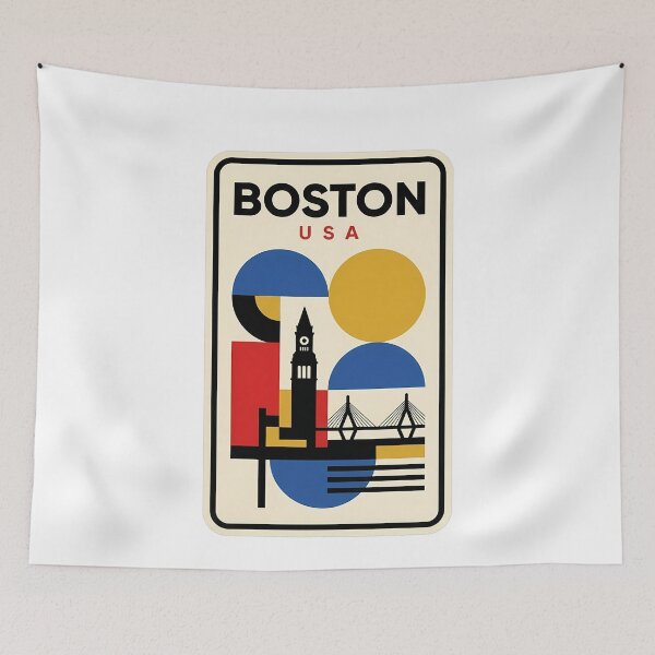 Item preview, Abstract Geometric Boston USA City Skyline designed and sold by k3rstman1.