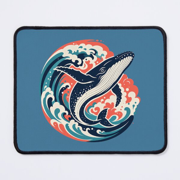 Item preview, Artistic Japanese Wave Humpback Whale Vector Design designed and sold by GiggleTime.