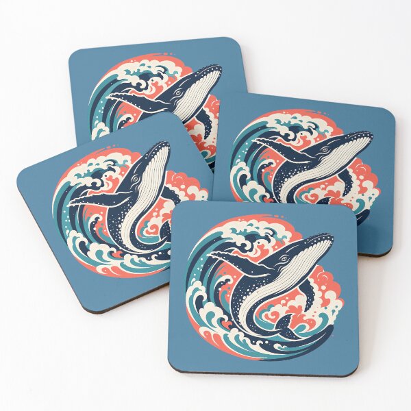 Item preview, Artistic Japanese Wave Humpback Whale Vector Design designed and sold by GiggleTime.