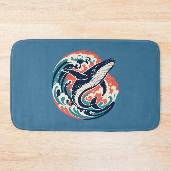 Item preview, Artistic Japanese Wave Humpback Whale Vector Design designed and sold by GiggleTime.