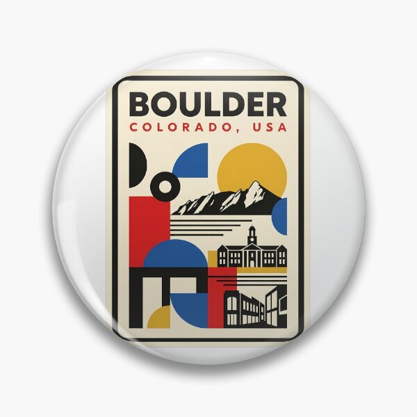 Item preview, Retro Bauhaus Boulder Colorado Flatirons Mountain Landscape designed and sold by k3rstman1.