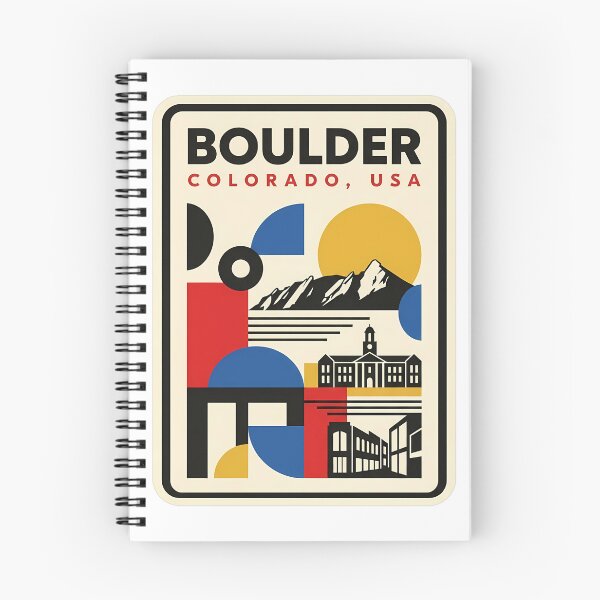 Item preview, Retro Bauhaus Boulder Colorado Flatirons Mountain Landscape designed and sold by k3rstman1.