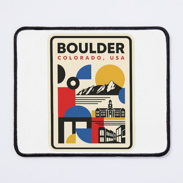 Item preview, Retro Bauhaus Boulder Colorado Flatirons Mountain Landscape designed and sold by k3rstman1.