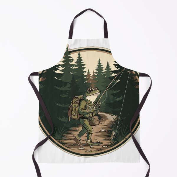 Item preview, Trail Walker Frog Fisher Retro Outdoor Badge designed and sold by fallmoree.