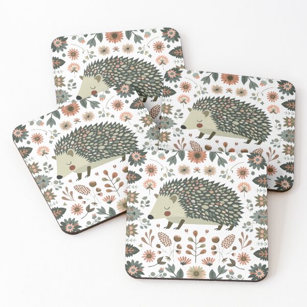 Item preview, Scandinavian Folk Art, Floral Hedgehog  designed and sold by xiao xuans.