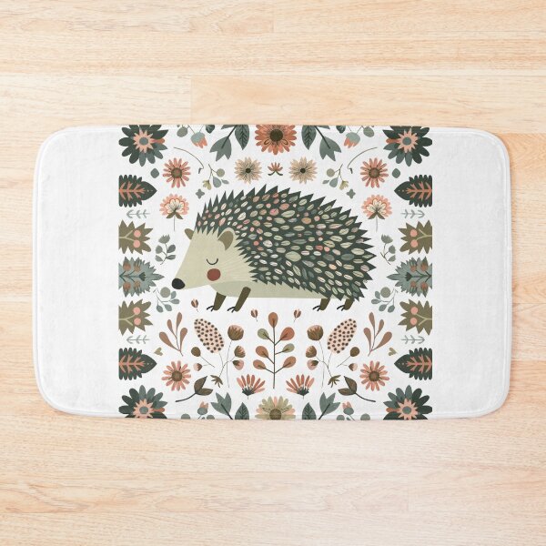 Item preview, Scandinavian Folk Art, Floral Hedgehog  designed and sold by xiao xuans.