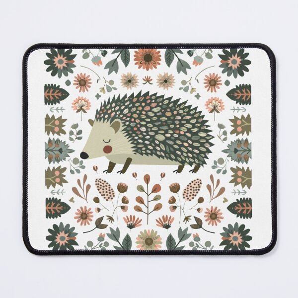 Item preview, Scandinavian Folk Art, Floral Hedgehog designed and sold by xiao xuans.