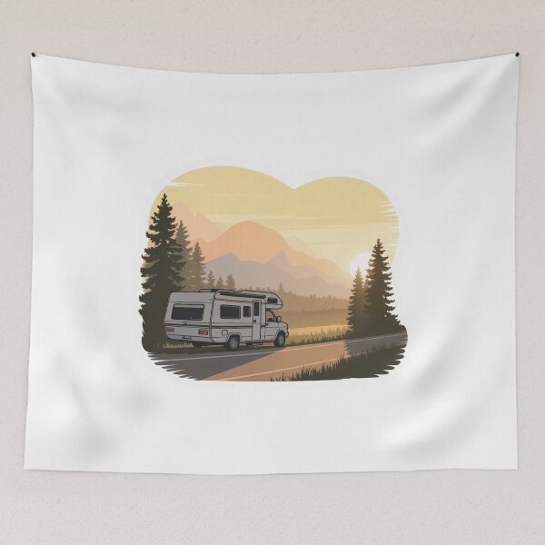 Item preview, RV Life Sunrise – Campervan Morning Adventure Art designed and sold by GabeMountainArt.