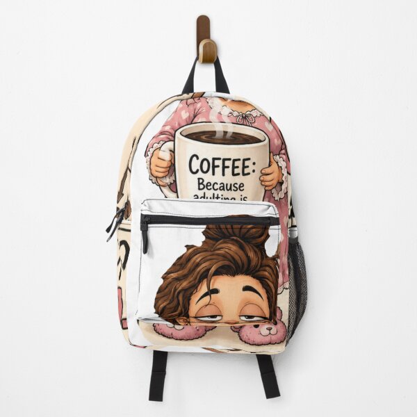 Item preview, Sleepy woman holding a cup of coffee designed and sold by Dustfairy9876.