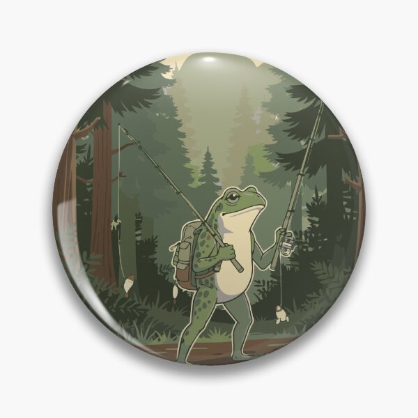 Item preview, Forest Frog Fisherman Vintage Nature Design designed and sold by fallmoree.