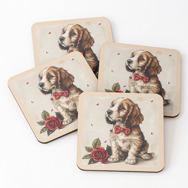 Item preview, English Cocker Spaniel with Rose designed and sold by Erika Kaisersot.