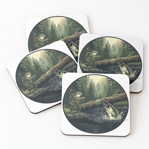 Item preview, Woodland Creek Frog Angler Retro Fishing Badge designed and sold by fallmoree.