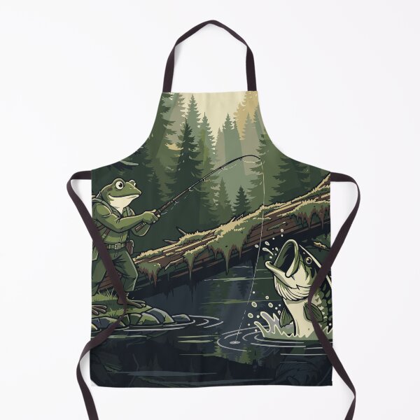 Item preview, Woodland Creek Frog Angler Retro Fishing Badge designed and sold by fallmoree.