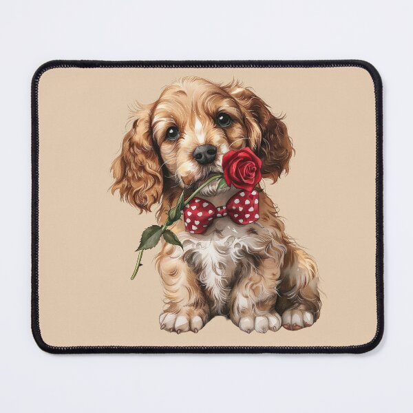 Item preview, Sweet English Cocker Spaniel with Rose designed and sold by Erika Kaisersot.