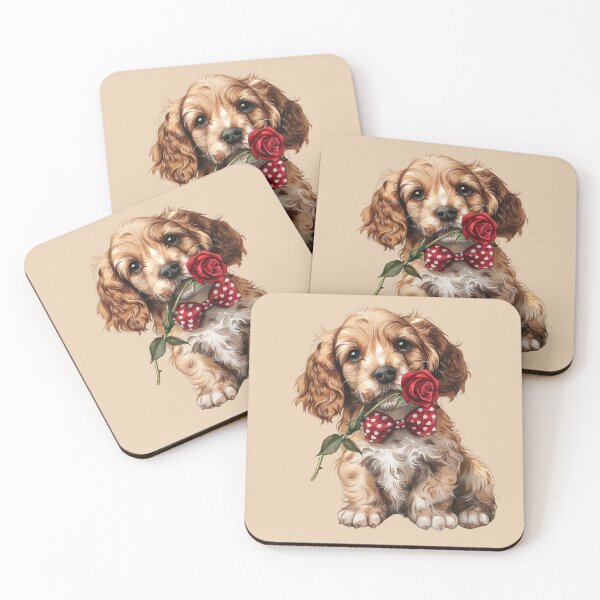 Item preview, Sweet English Cocker Spaniel with Rose designed and sold by Erika Kaisersot.