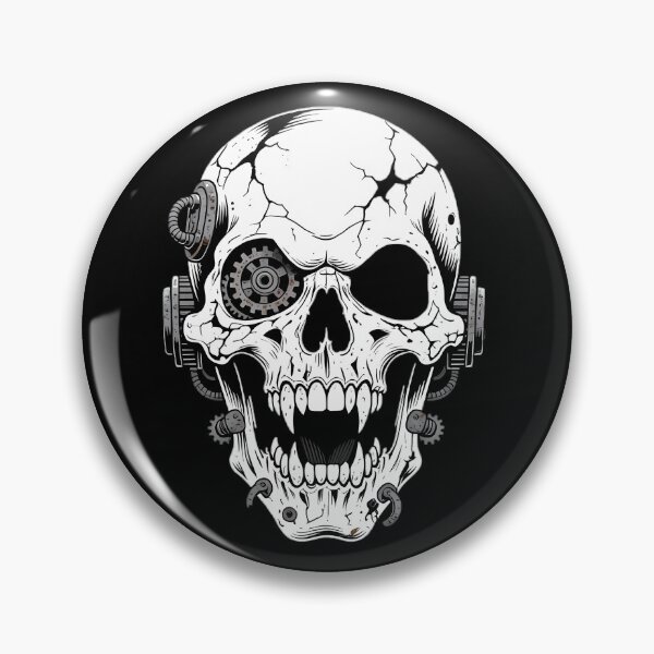 Item preview, Cyberpunk Mechanical Skull with Clockwork Gear Eye designed and sold by coretrophia.