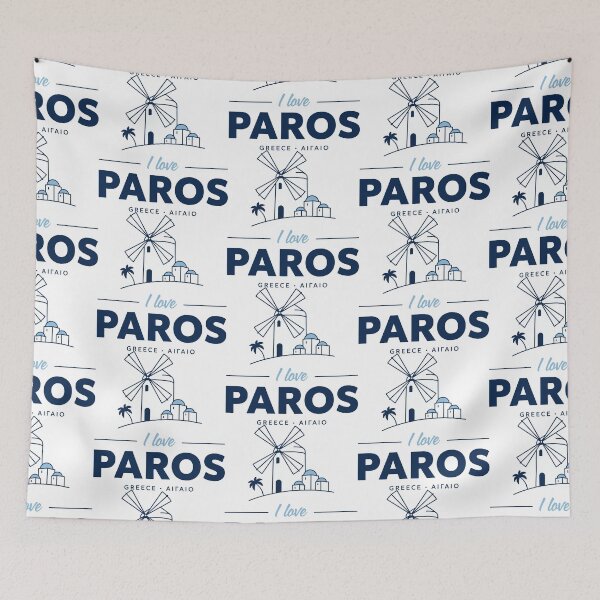 Item preview, I Love Paros Minimalist Greek Island Design designed and sold by angelisart.