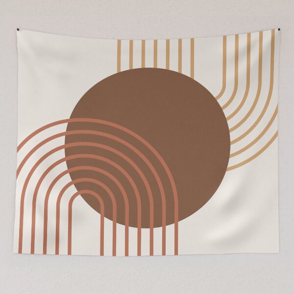 Item preview, Mid Century Modern Geometric Rainbow Arches Desert Oasis Warm Earthy Vibes designed and sold by nineFlorals.