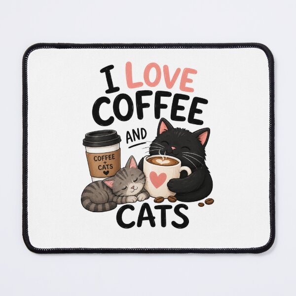 Item preview, I Love Coffee And Cats - Kawaii Cute Vibes designed and sold by madebyjulia7.