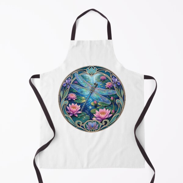 Item preview, Art Nouveau Dragonfly Water Lily Floral Art designed and sold by AntiqueImages.