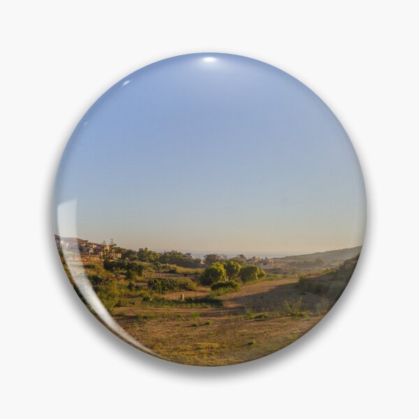 Item preview, Golden Sunset Over Mediterranean Countryside With Village Houses, Fields and Clear Blue Sky designed and sold by Nmallia.