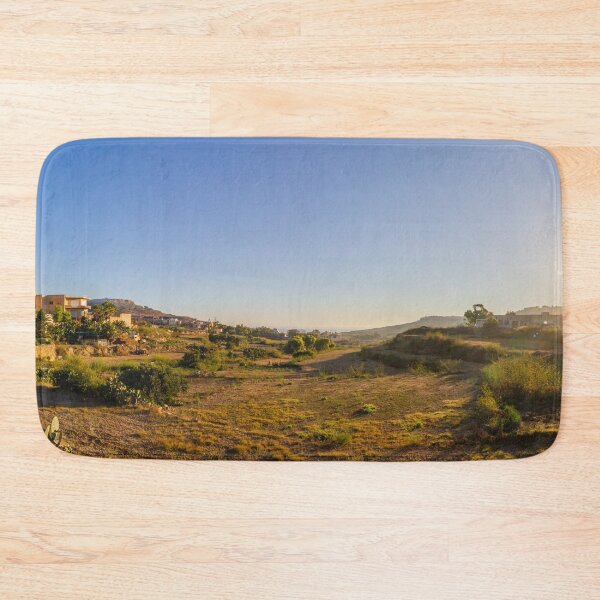 Item preview, Golden Sunset Over Mediterranean Countryside With Village Houses, Fields and Clear Blue Sky designed and sold by Nmallia.
