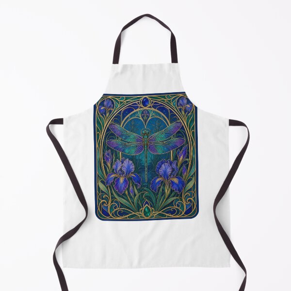 Item preview, Dragonfly Art Nouveau Iris Bloom designed and sold by AntiqueImages.