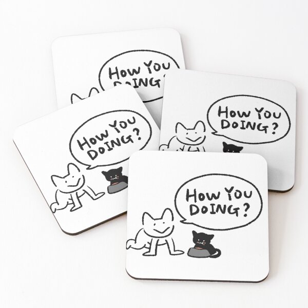 Item preview, How You Doing Cat Sticker | Cute Caring Cat Illustration | Funny Cat Conversation Art designed and sold by lazydayz16.