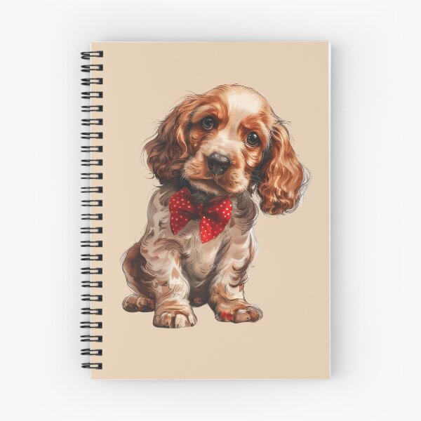 Item preview, English Cocker Spaniel with Rose and Red Bow designed and sold by Erika Kaisersot.
