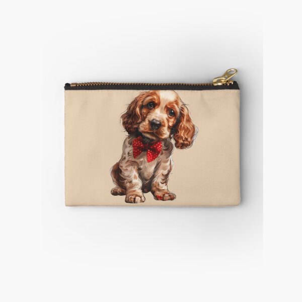 Item preview, English Cocker Spaniel with Rose and Red Bow designed and sold by Erika Kaisersot.