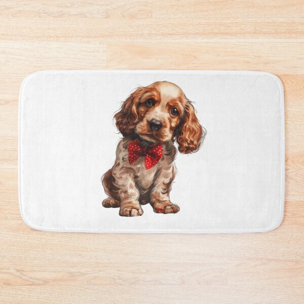 Item preview, English Cocker Spaniel with Rose and Red Bow designed and sold by Erika Kaisersot.