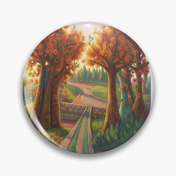 Item preview, Autumn Garden Path – Whimsical Nature Landscape Illustration designed and sold by Selena.m.studio.