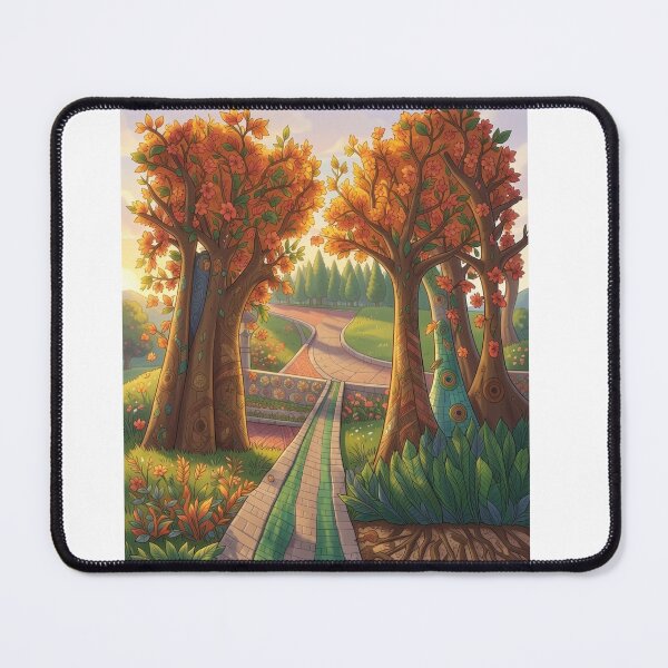 Item preview, Autumn Garden Path – Whimsical Nature Landscape Illustration designed and sold by Selena.m.studio.