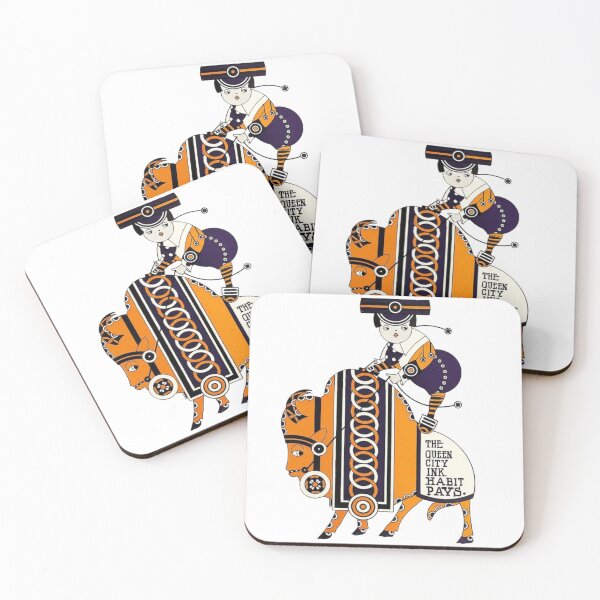 Item preview, Vintage Advertisement forr Queen City Inks - Orange & Purple Beast designed and sold by thelivingrp.