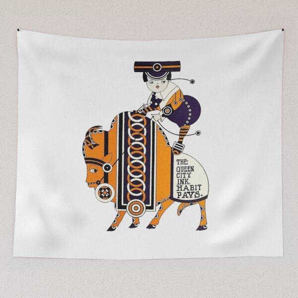 Item preview, Vintage Advertisement forr Queen City Inks - Orange & Purple Beast designed and sold by thelivingrp.