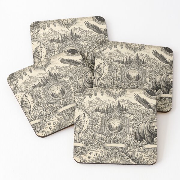 Item preview, Vintage Wildlife Geometric Pattern designed and sold by Imaginarium of Chaos falcon88 .