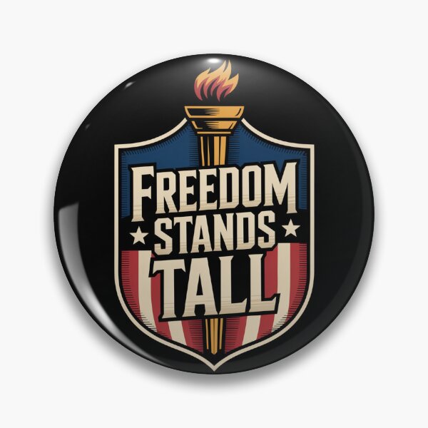 Item preview, Freedom Stands Tall Vintage Liberty Torch Shield designed and sold by OldGloryForge.