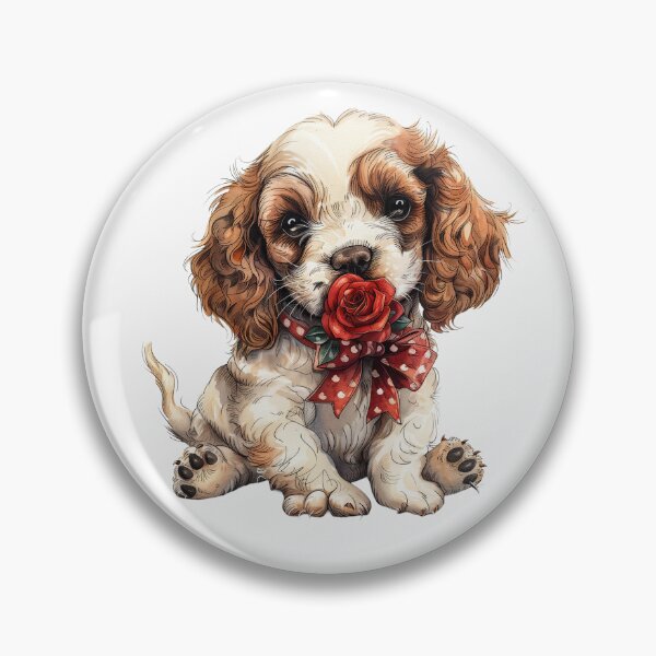 Item preview, English Cocker Spaniel Puppy with Rose designed and sold by Erika Kaisersot.