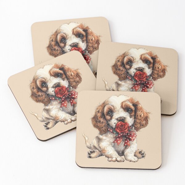 Item preview, English Cocker Spaniel Puppy with Rose designed and sold by Erika Kaisersot.