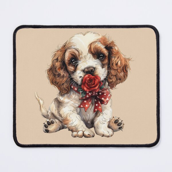 Item preview, English Cocker Spaniel Puppy with Rose designed and sold by Erika Kaisersot.