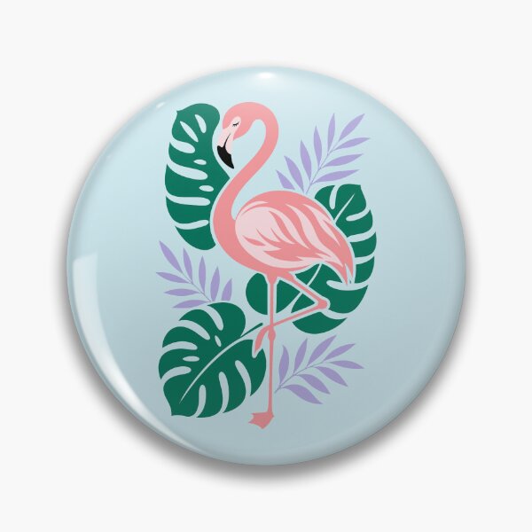 Item preview, Beautiful Pink Flamingo Character In Tropical Leaves designed and sold by GiggleTime.