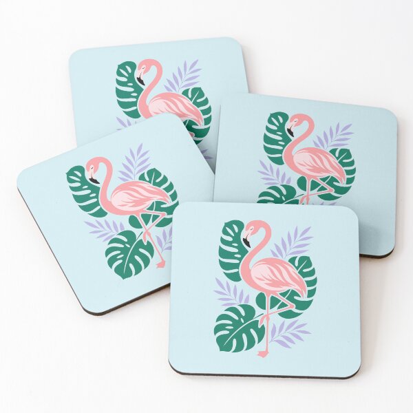 Item preview, Beautiful Pink Flamingo Character In Tropical Leaves designed and sold by GiggleTime.
