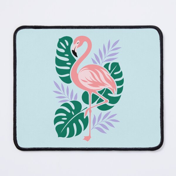 Item preview, Beautiful Pink Flamingo Character In Tropical Leaves designed and sold by GiggleTime.